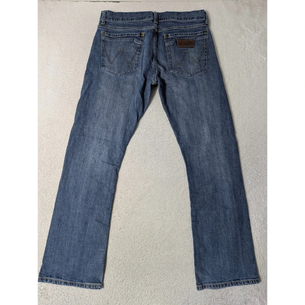Wrangler Retro Jeans Mens‎ 34x32 Blue Stretch Slim Straight WLT77LY